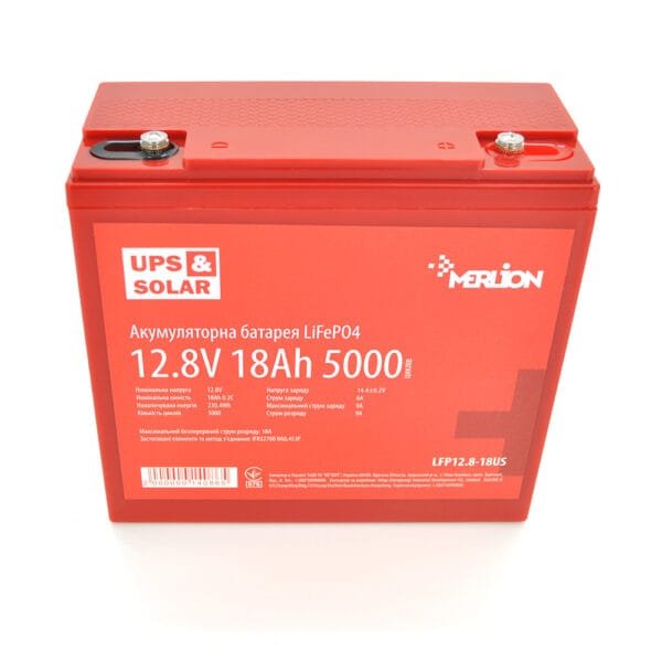 Літій-залізо-фосфатний акумулятор Merlion LiFePO4 12.8V 18AH (4S3P/BMS-20A), (181x77x168) for UPS, до 5000 циклів, Q6